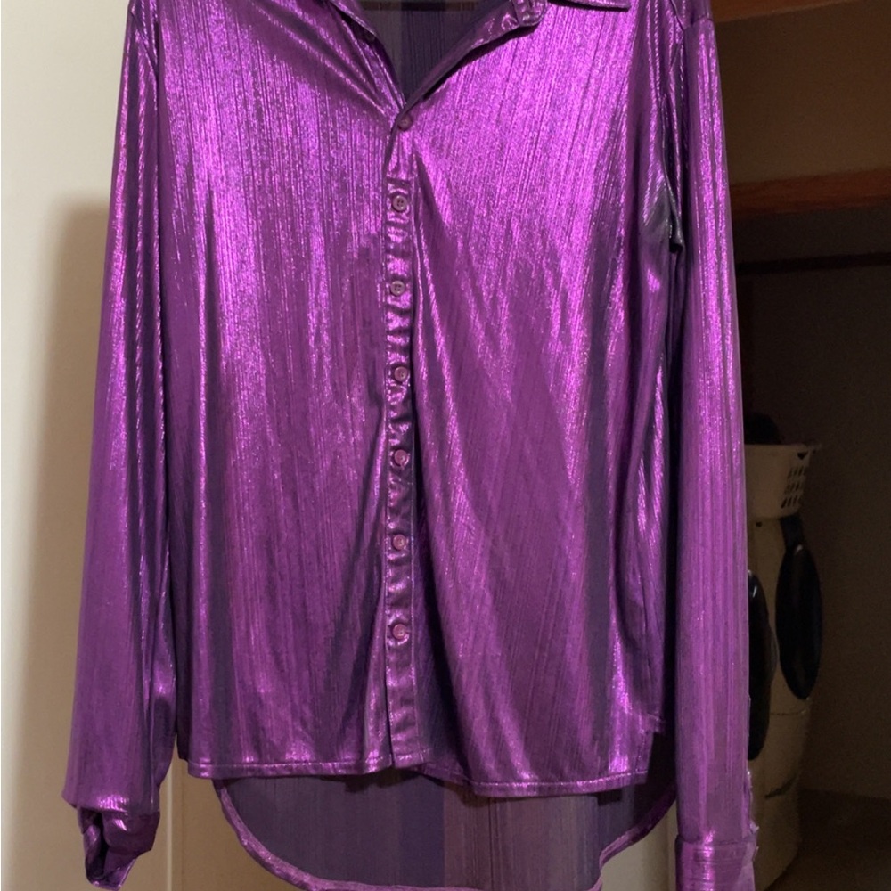 Cowgirl Tuff Purple Long Sleeve Button Down Shirt